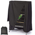 Fhiny Bird Cage Cover, 33.8”L×24”W×46.8”H Water-Proof Good Night Black-Out Birdcage Cover Durable Washable Windproof Cage Accessories for Parrot Parakeet Small Animal Sleeping