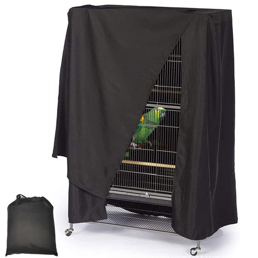 Fhiny Bird Cage Cover, 33.8”L×24”W×46.8”H Water-Proof Good Night Black-Out Birdcage Cover Durable Washable Windproof Cage Accessories for Parrot Parakeet Small Animal Sleeping