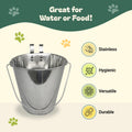 Advance Pet Product Heavy Stainless Steel with 2 Hook Bucket, 1 Quart Flat