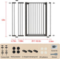 43 inch Tall Safety Baby Gate Adjustable 29.7-45.2inch Extra-Wide Metal Baby Gate Drill-Free Pressure-Mount Installation