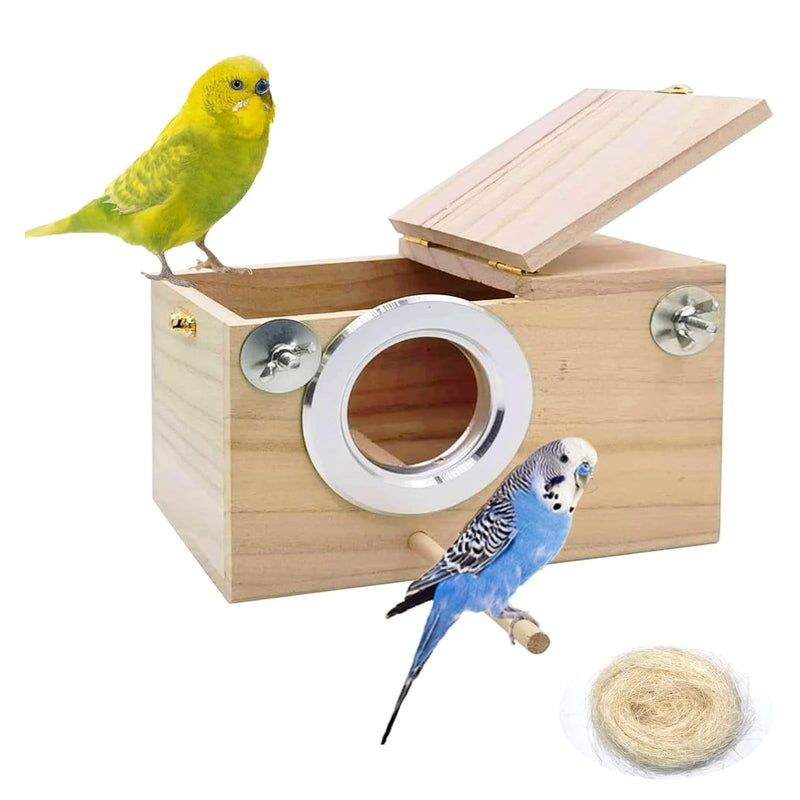 kathson Parakeet Nest Box Budgie Nesting House Cockatiel Breeding Parrots Mating Box for Lovebirds Small and Medium-Sized Birds（S）