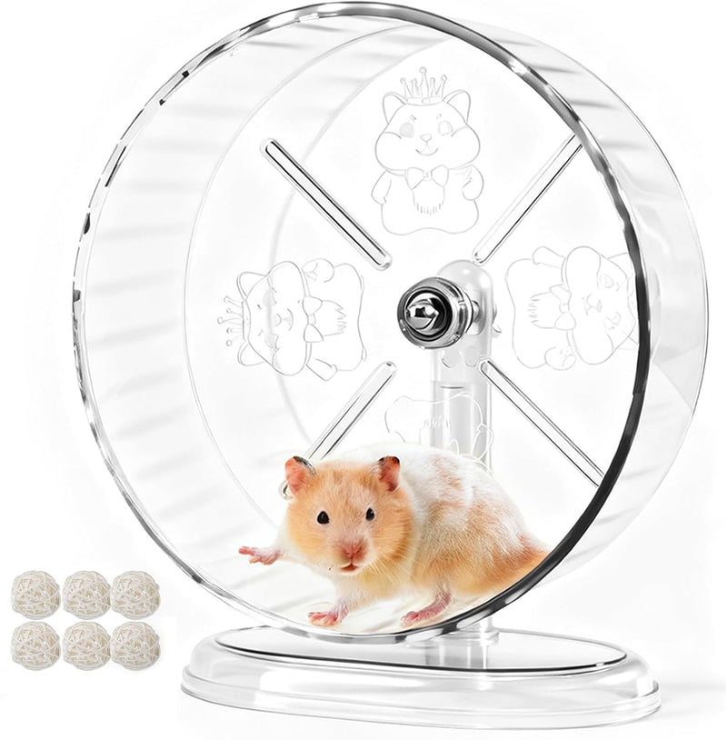 Silent Hamster Exercise Wheel,9.5 Inch Quiet Spinner Syrian Hamster Running Wheel,Silent Wheels with Anti-Skid & Adjusta