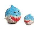 HuggleHounds Finn The Shark Ruff-Tex Ball - Dog Toy, Rubber, Squeaky, Heavy Duty, Small, Medium & Large Dogs, All Breeds