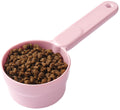 Joyinjojo Dog Cat Food Scoop - Pet Food Scoop Dog Food Measuring Cup 1/2 1/4 Cup, Comfortable Long Handle for Easy to Scoop Food, Soft Pink 1/2 Cup