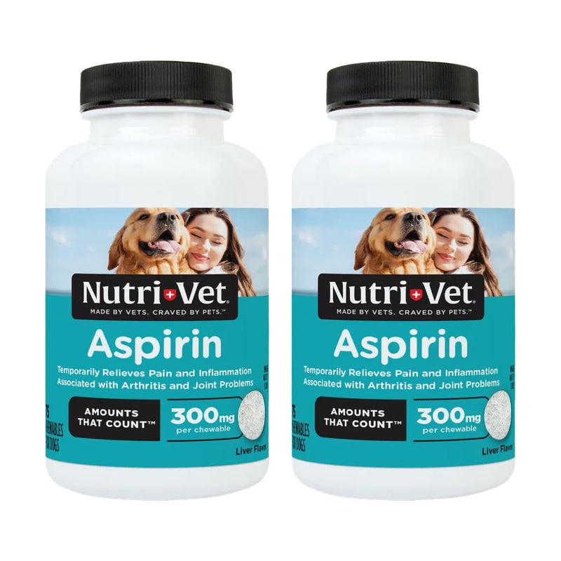 Nutri-Vet Aspirin Chewables for Large Dogs, 75 Count, Pack of 2