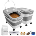 SEWIU Dog Food Storage Container Up to 2pack*20LB,Collapsible Dog Food Container with Travel Silicone Bowl and Scoop for Dog/Cat/Bird Food/Cat litter,Keep Dry Food Fresh,Easy to Move.