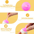 Xuanda Kitten Nursing Nipple with Syringe, Wide Mouth Angled Puppy Feeding Bottles, with Ventilation Valve Resistant Tearing for Puppies, Kittens, Rabbit, Small Wildlife (M Nipple,Pink)