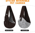 Dog Sling Carrier with Padded Strap, Reversible Pet Carrier for Cat Dogs, Hands Free Puppy Sling with Pocket, Dog Carrie