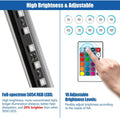 LED Aquarium Light with IP68 Waterproof and Memory Function Submersible Fish Tank Light with Remote and 16 Colors 7.5 In