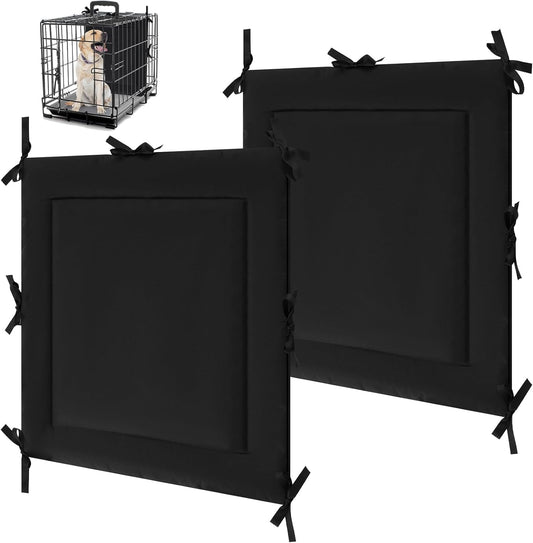 Thyle Dog Crate Divider Panel, Black Thick Dog Kennel Divider with Ties, Puppy Accessories for Puppy Training(2 Pcs,28.5