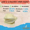 Amazing Dog Treats - Beef Cheek Chip Squares 4x4 (Regular - 8 Count) - NO Odor - Thick Cut - Rawhide Alternative - Beef 