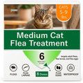 Topical Flea for Medium Cats 5-9 lbs, Fast Acting & Long-Lasting, 6-Month Supply, 8 Doses