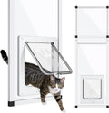 Vertical Cat Door for Window, Fits 41"-62" Height Window, 1-Min Install | Aluminum Frame + HD Glass | Weatherproof Desig
