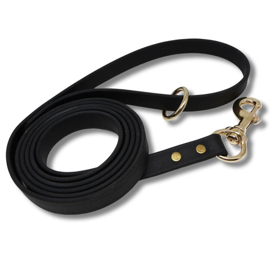 JIM HODGES DOG TRAINING Gummy K9 Dog Leash, Biothane, Dog Training Leash, Made in The USA, 6 Feet, Various Sizes & Colors (5/8, Black)