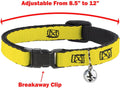 Disney Breakaway Cat Collar with Bell, Plastic Clip, Easy Adjustable, Beauty and The Beast Belle Castle Pose with Script, 8.5 to 12 Inches 0.5 Inch Wide