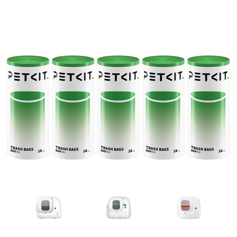PETKIT Replacement Trash Bag Waste Bag for PuraMax 2/PUROBOT Max Pro Automatic Cat Litter Box-5 Rolls (5 Roll(90 count))