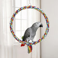 Bird Rope Swing Colorful Perch Climbing Toy for Parrots Budgie Parakeet Cockatiel Cockatoo Conure (M (10.4 inch)