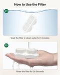DIANU Official Cat Water Fountain Replacement Filters & Pre-Filter Sponges for 3.2L/108oz Stainless Steel Pet Fountain (Six Pack)