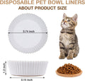 200 Pcs Bulk Disposable Cat Bowls Liner, Cat Food Bowls Liners, Small Paper Liners for Small Dogs Cats Dish Bowl