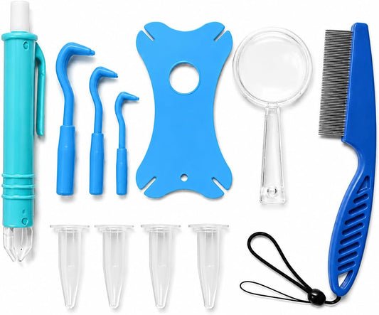Soothic Pet Tick Removal Kit for Dogs and Cats, Tick Remover Tool Set, Portable Tick Puller Kit for Pets, Hiking, Campin