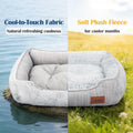 Small Dog Bed for Dogs with Cool to Touch Fabric， Soft Calming Cat Beds for Indoor Cats， Reversible Square Pet Bed for Puppy, Machine Washable Non-Slip Bottom S
