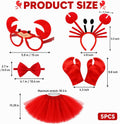 Red Crab Costume Accessory Set, 5PCS Halloween Costumes for Women