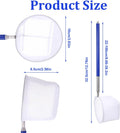 4 Inch Aquarium Net, Fish Net for Fish Tank with 8.6" to 39" Long Extendable Stainless Steel Handle Blue Round Small Aqu