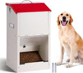KHEARPSL Galvanized Automatic Dog Feeder Large Breed Dog Food Dispenser for Large Dogs, 25lbs Outdoor Pets Feeder Gravity Food Feeder