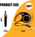 Retractable Dog Leash Automatic Telescopic Tractor Dog Tape, 30 FT Dog Walking Leash for Medium Large Dogs up to 77 lbs with Non-Slip Handle,Night Reflection,Heavy Duty No Tangle
