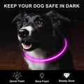 Novkin 2-Pack LED Dog Collar, Light Up Dog Collars,Rechargeable Dog Lights for Night Walking，Universal, Reusable Safety 