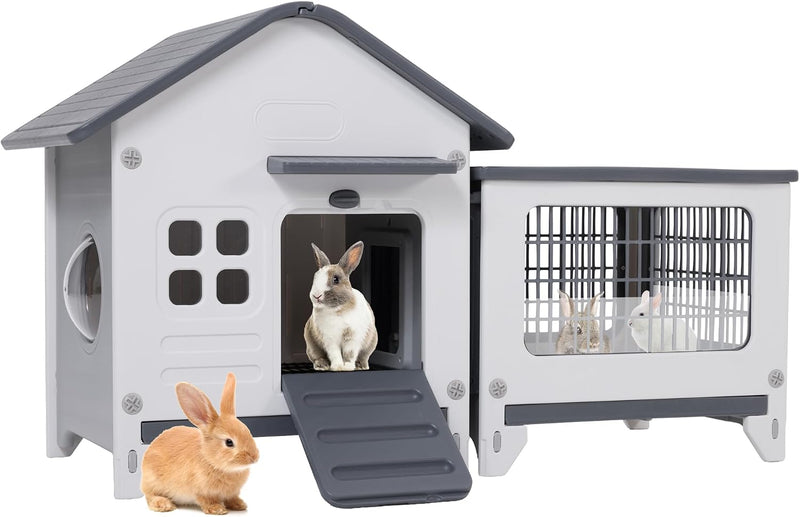 Rabbit Hutch Outdoor Indoor Plastic Bunny Cage Enclosure Guinea Pig Cage
