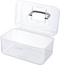 MyGift Reptile Carrier Critter Keeper Terrarium 9.5 x 6 Inch Clear Portable Tank with Black Carrying Handle, Transparent