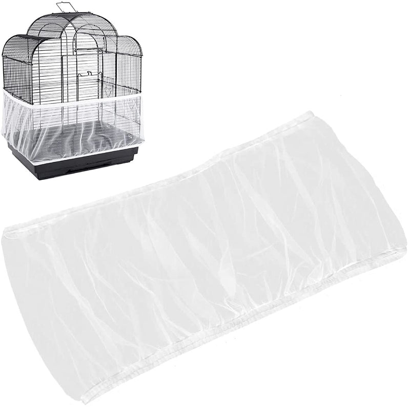 BSBMIEQM Universal Bird Cage Seed Catcher,Seed Catcher Guard Net Cover,Parrot Nylon Mesh Net Cover,Soft Airy Cage Net Stretchy Skirt for Round Square Cages