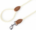 Mile High Life Dog Leash Braided Cotton Rope with Leather-Reinforced Ends