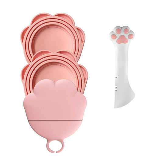 Ydeer Pet Food Can Lids And Spoon,3 Pack Pet Food Can Covers, One Fit 3 Standard Size Cans,For Dog And Cat Food Cans,Pink