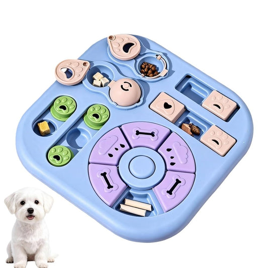 HAOYEGUOJI Interactive Cat Puzzle Toy & Treat Dispenser - Maze Slow Feeder for Small, Medium & Large Cats, Enrichment Toy for IQ Training, Reduces Bloating & Prevents Gulping (Light Blue)