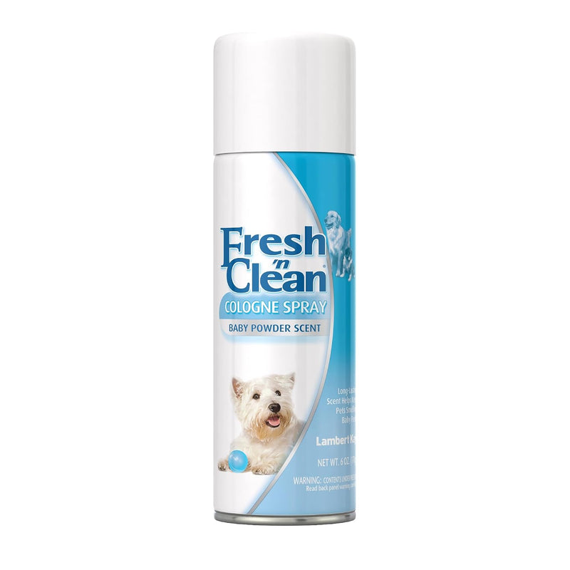 PetAg Fresh ’n Clean Cologne Spray - Baby Powder Scent - 6 oz - Controls Odor & Keeps Dogs Smelling Fresh