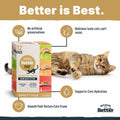 Because It’s Better Pate Complete Meal - Wet Cat Food - Variety Pack - Ocean, Turkey & Chicken Flavors - Organic, Balanced, Smooth Pate Texture, Human-Grade Ingredients, 2.6 oz Pouches (12 Count)
