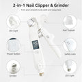 Bearded Dragon Nail Clipper & Grinder 2-in-1 - Rechargeable Electric Lizard Nail File Trimmer with Safety LED Light, Qui