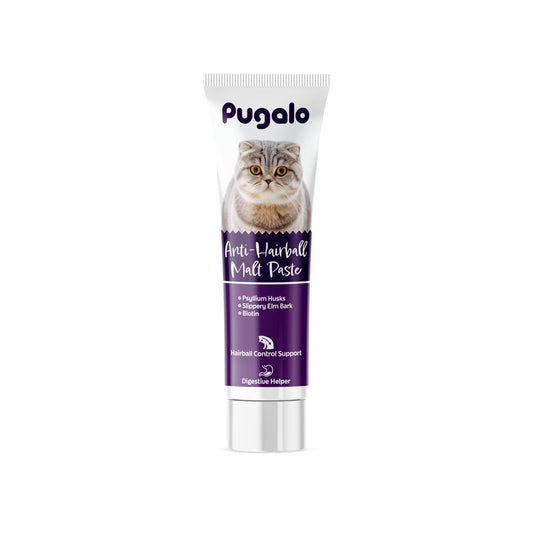Pugalo Cat Hairball Remedy Gel 100ml (3.5oz) Malt Paste for Cats Supports Hairball Control & Digestive Health