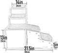 Pet Gear Easy Step Bed Stair for Cats/Dogs, Adjusts to Either Side of Bed, Removable Washable Carpet Treads, Storage Compartment, for Pets Up to 75lbs, Coffee Bean