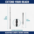 7-Foot Telescoping Aluminum Snake Hook and Truck Cargo Grabber, 2-in-1