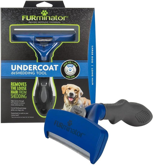 FURminator Large Dog Undercoat deShedding Tool for Long Hair, Reduces Loose Hair From Shedding