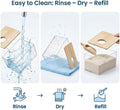 QWORK Hamster Sand Bath Box – Clear Acrylic Habitat Bath with Wooden Lid for Dwarf Hamsters, Digging & Grooming