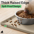 GORILLA GRIP Waterproof Dog Food Mat, Pet Feeding Placemat, 18x12 Beige
