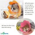 Adjustable Cat Recovery Collar - Cute Flower Neck Cones After Surgery, Set of 2, Surgery Recovery Elizabethan Collars for Kitten and Cats S Size (2 pcs)