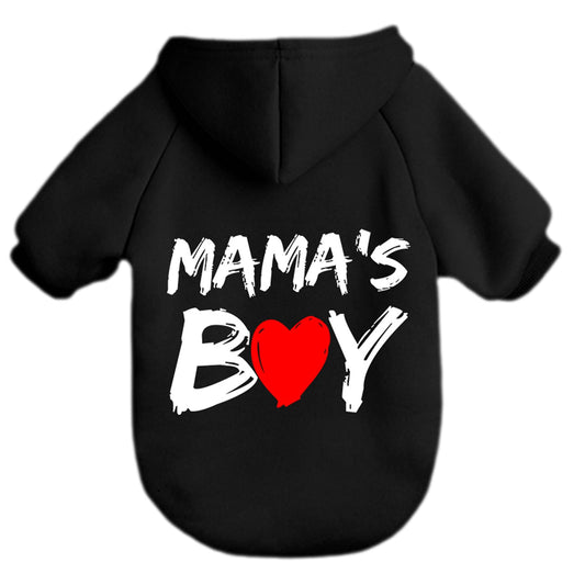 Cayxatiu Cat Hoodies for Cats Pet Puppy Clothes Dog Hoodie Mama'Boy Printed Hooded Sweatshirt for Small Medium Size Dogs(Black,2XL)