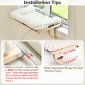 valigogo Cloud-Soft Cat Window Sill Perch with Zipper Designed Cushioned Bed, Supportive Cat Window Seat with Premium Solid Wood & Sturdy Metal Frame, Pet Hammock Bed for Large Cats (Large, White)