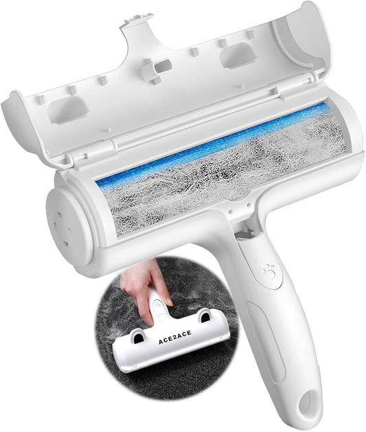 ACE2ACE Pet Hair Removal Tool, Reusable Lint Roller for Pet Hair, Self Clean Cat Hair Remover with Dust Bin, Dog Hair Remover for Couch, Furniture, Carpet, Sofa and Bedding