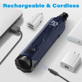 Casfuy 6-Speed Dog Nail Grinder - Newest Enhanced Pet Nail Grinder Super Quiet Rechargeable Electric Dog Nail Trimmer Painless Paws Grooming & Smoothing Tool for Large Medium Small Dogs (Blue)